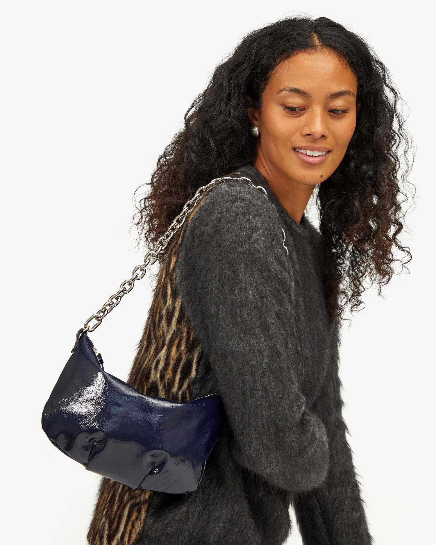 Mini Link Chain Shoulder Strap, Silver