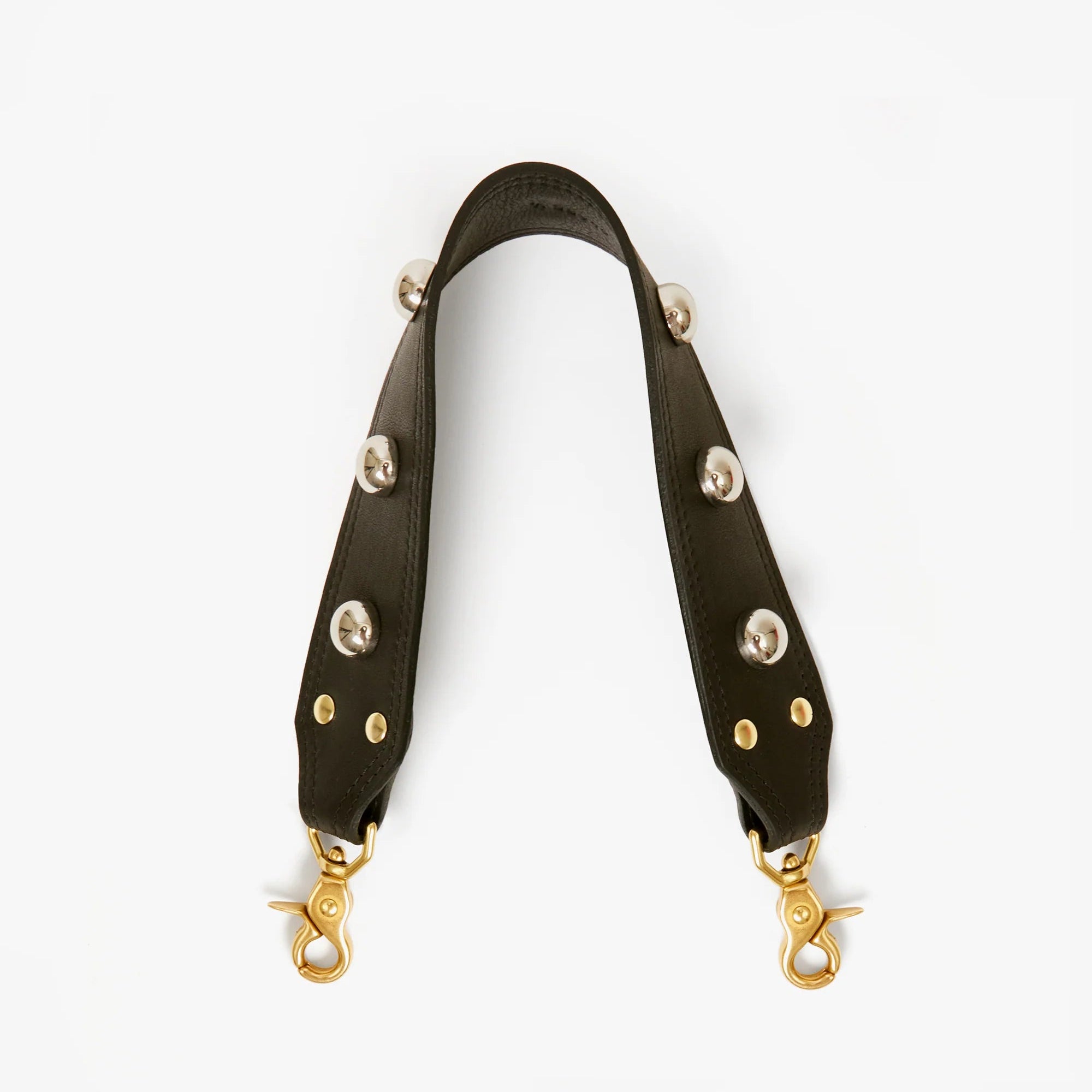Shoulder Strap, Black Naturelle with Studs