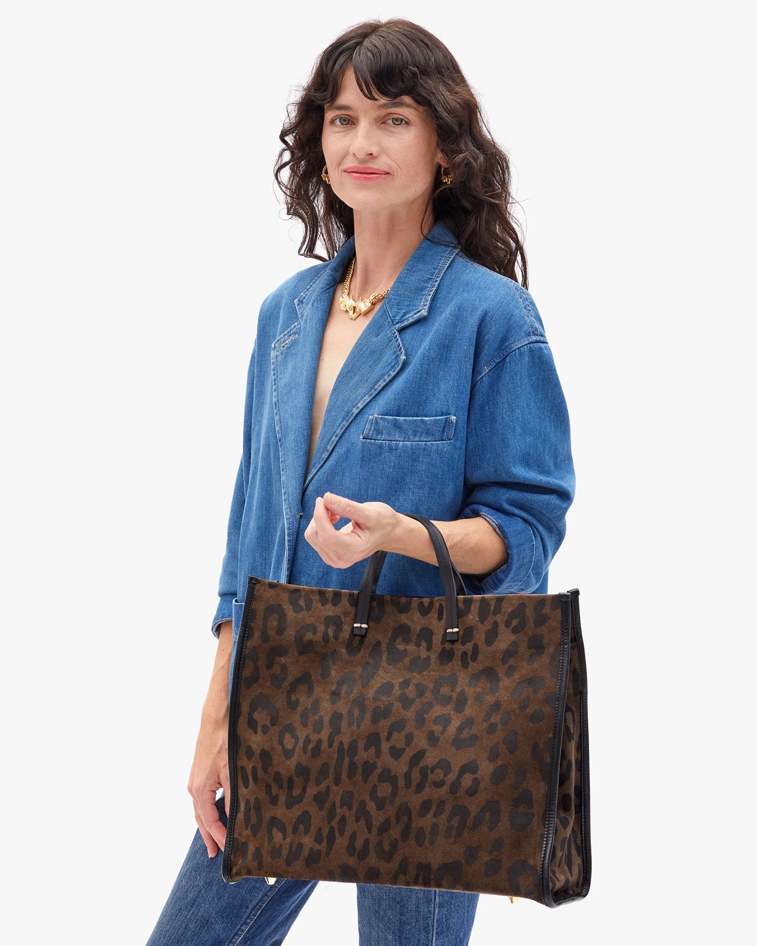 Simple Tote, Cocoa Pablo Cat Suede