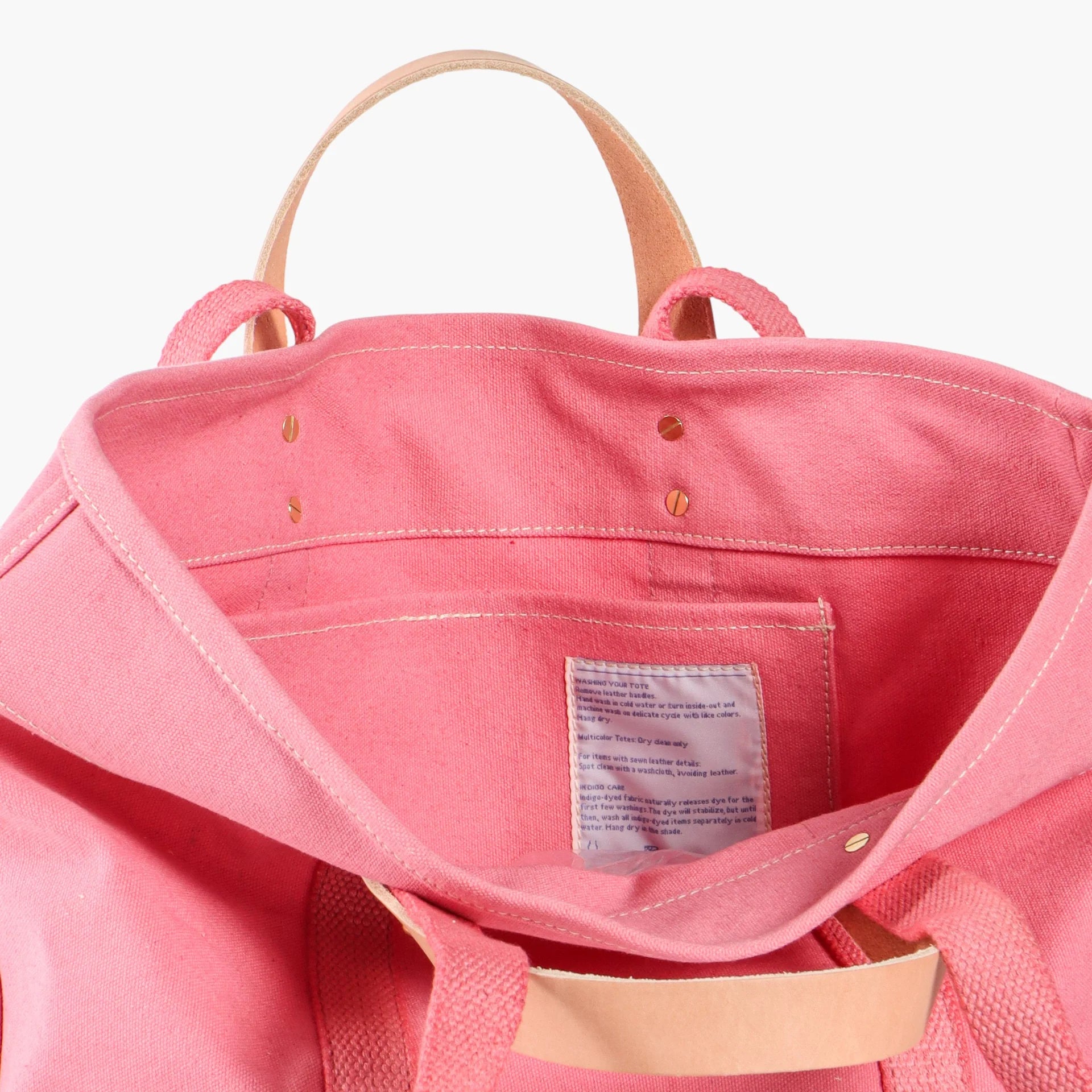 Small East West Tote, Flamingo