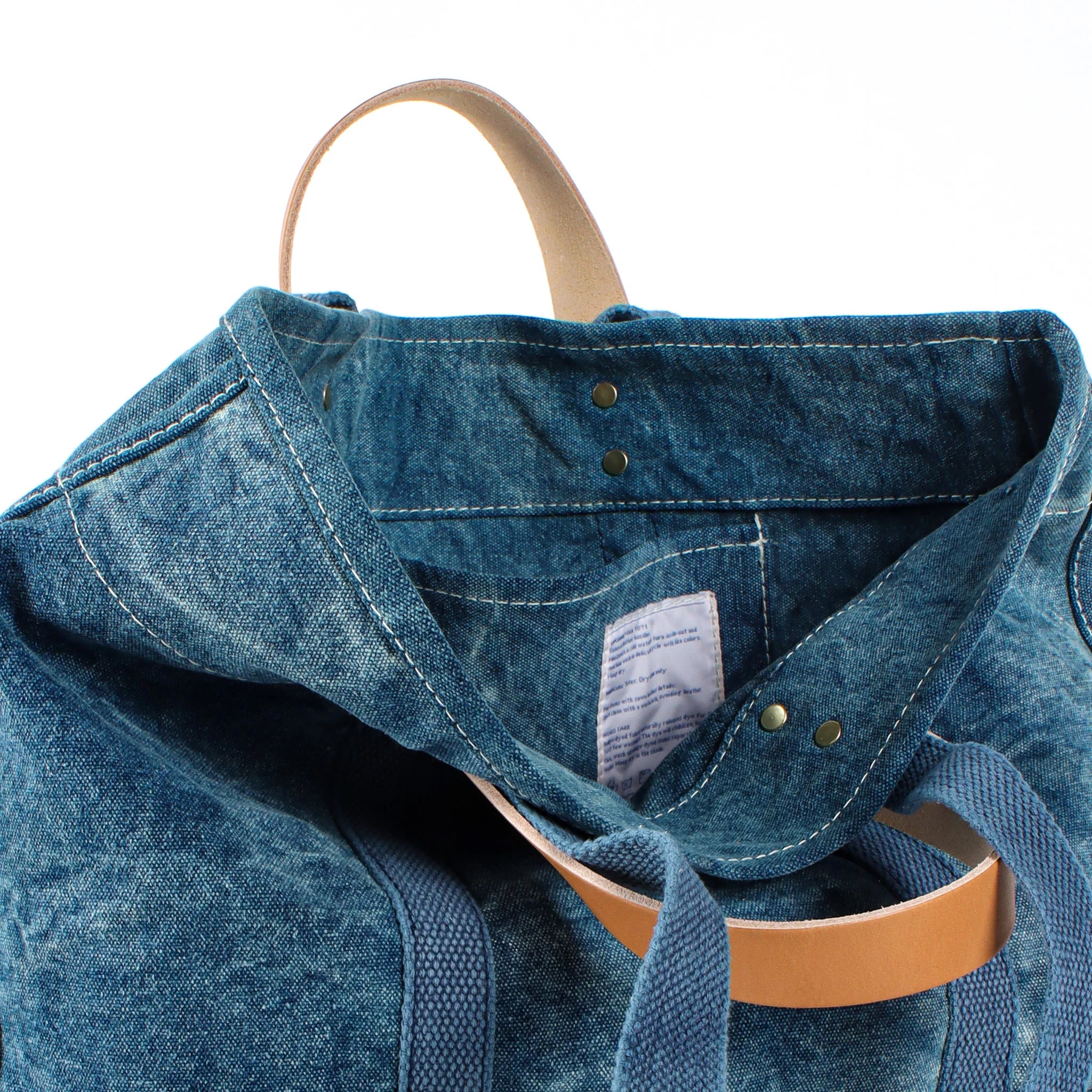 Immodest Cotton | Small East West Tote, Washed Denim