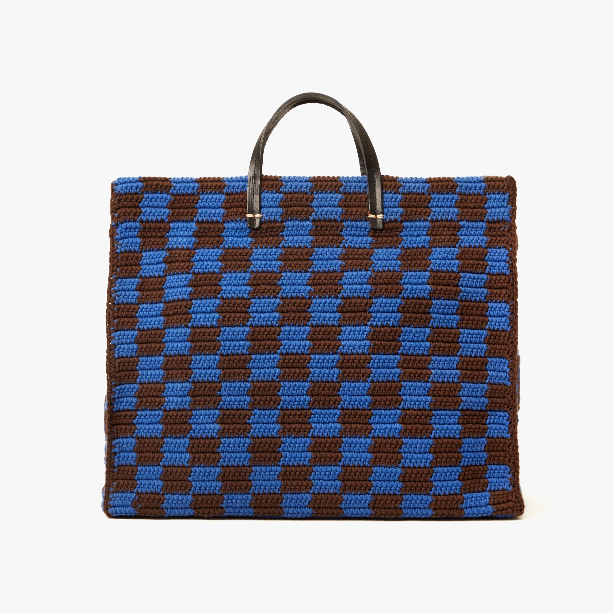 Clare V. | Summer Simple Tote, Deep Blue and Chocolate Checker