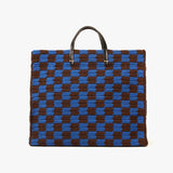 Clare V. | Summer Simple Tote, Deep Blue and Chocolate Checker