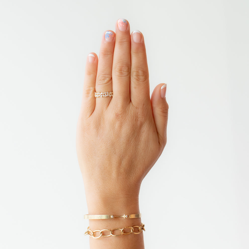 White Diamond Double Half Band