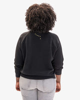 Sweatshirt, Black Embroidered Le Weekend
