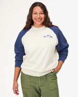 Sweatshirt, Embroidered Sardine, Cream / Navy
