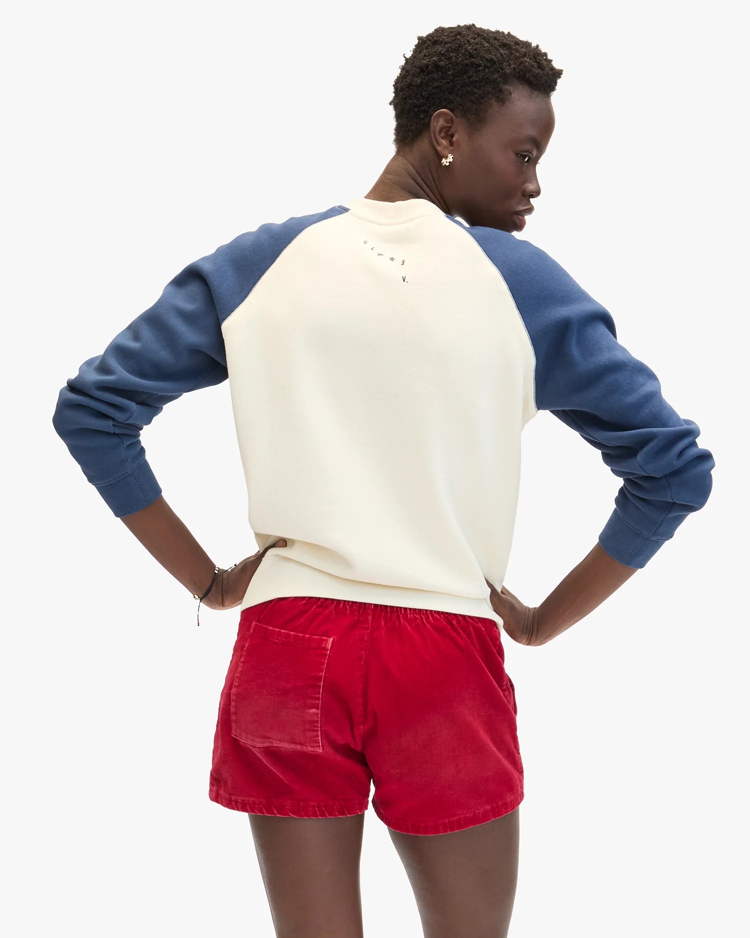 Sweatshirt, Embroidered Sardine, Cream / Navy