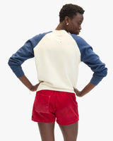Sweatshirt, Embroidered Sardine, Cream / Navy