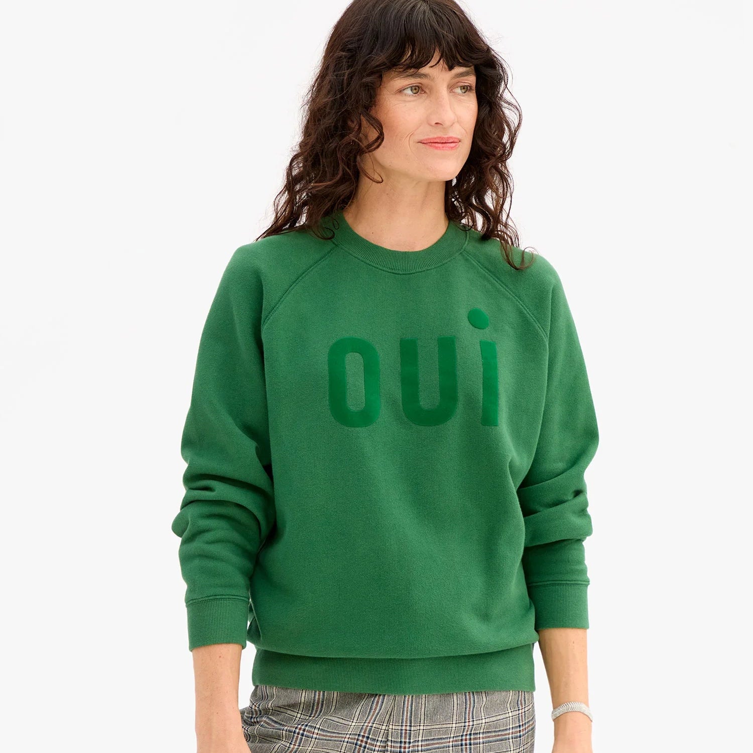 Sweatshirt, Evergreen Flocked Oui