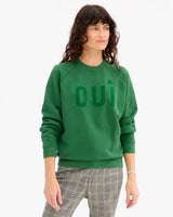 Sweatshirt, Evergreen Flocked Oui