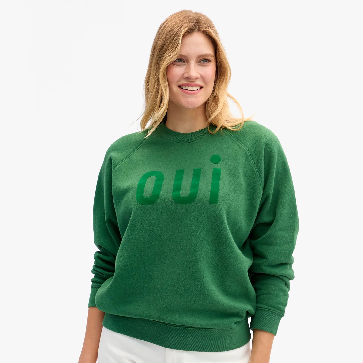 Sweatshirt, Evergreen Flocked Oui