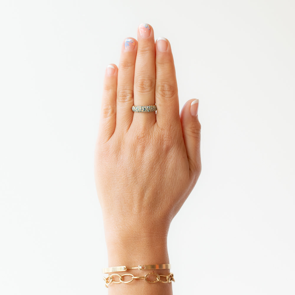 Barbed Blue Diamond Duomo Ring