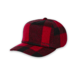 Mackinaw Wool Forester Cap, Red and Black Plaid