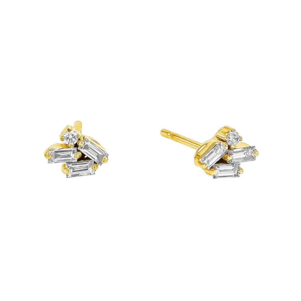 Suzanne Kalan | 18k Mini Cluster Diamond Stud Earrings