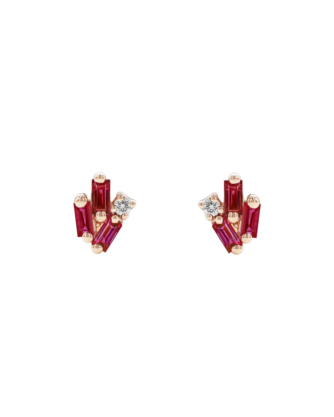 Suzanne Kalan | 18k Ruby Fireworks Stud Earrings