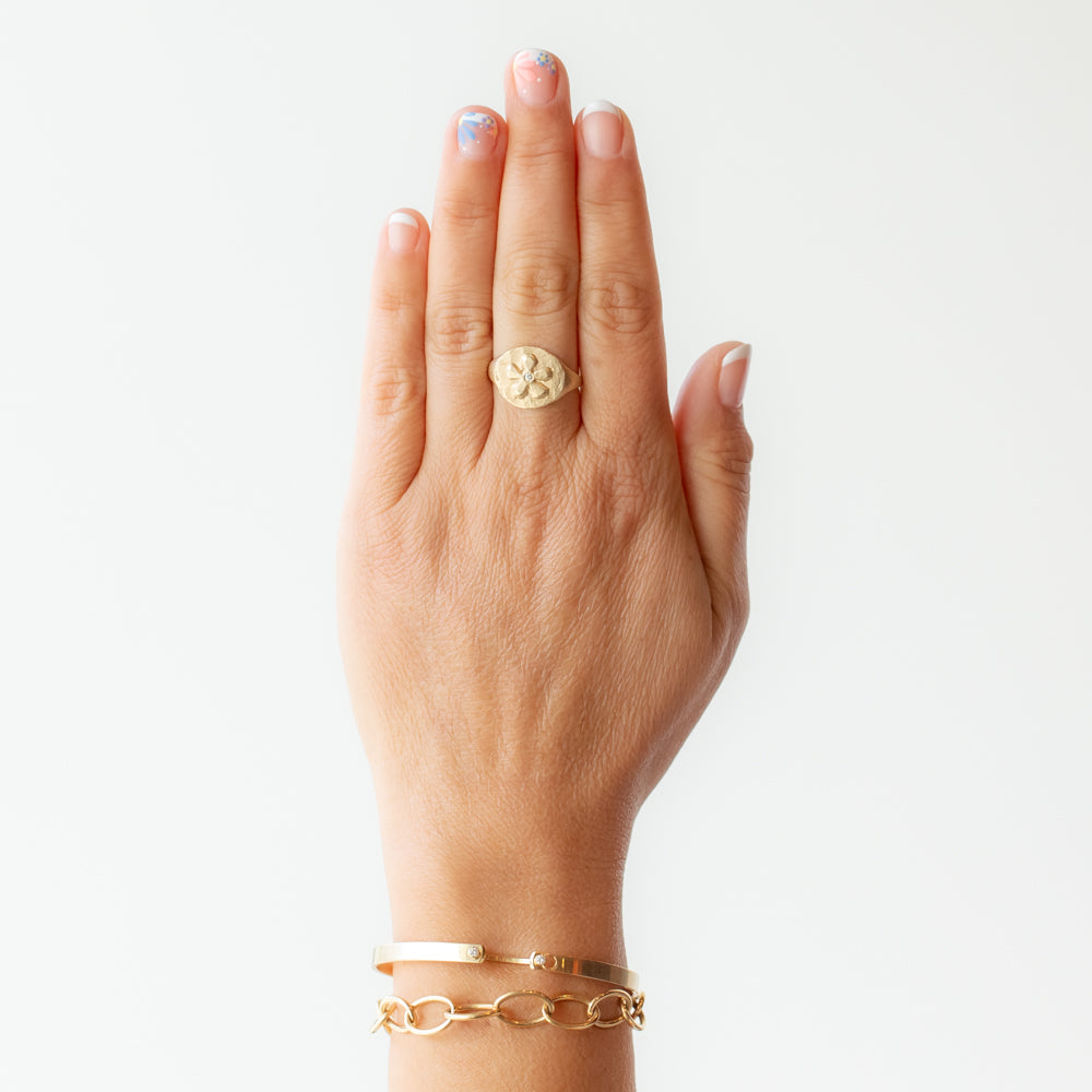 Flower Power Signet Ring