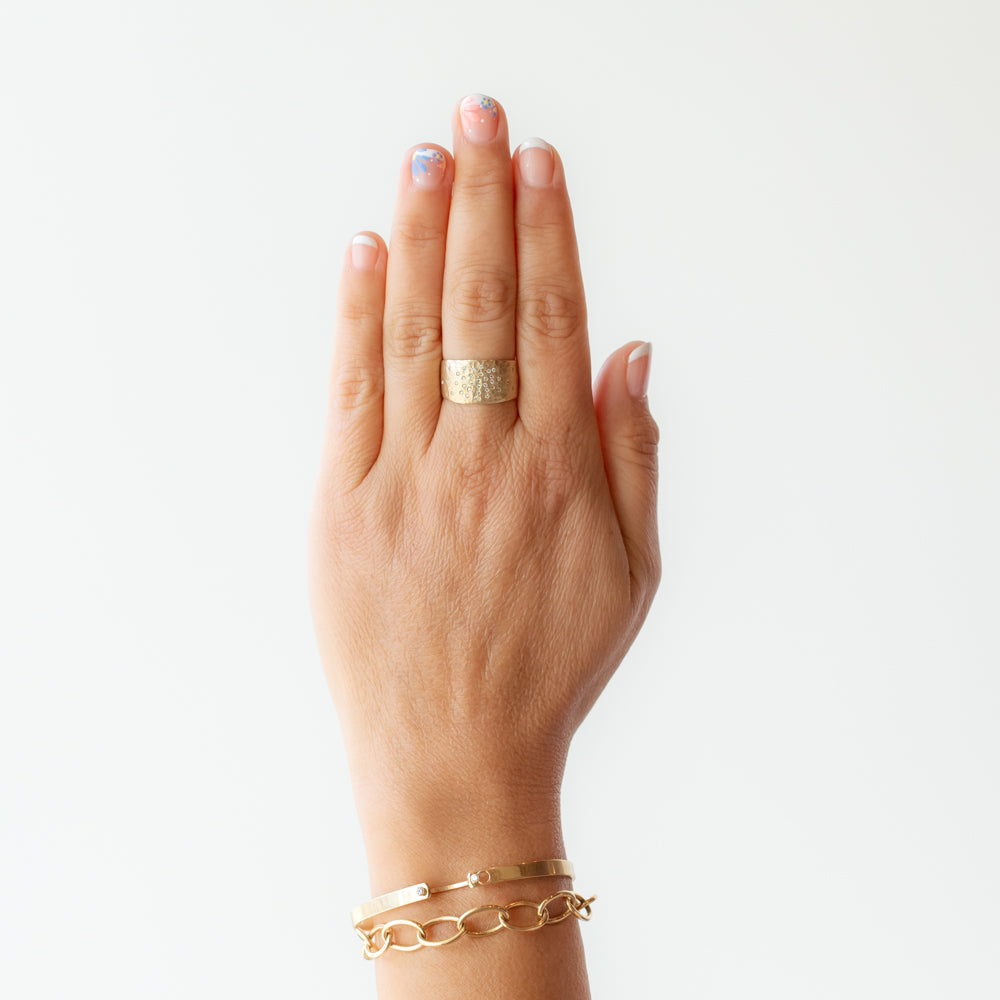 Victoria Cunningham | Wide Band with Scattered Diamonds
