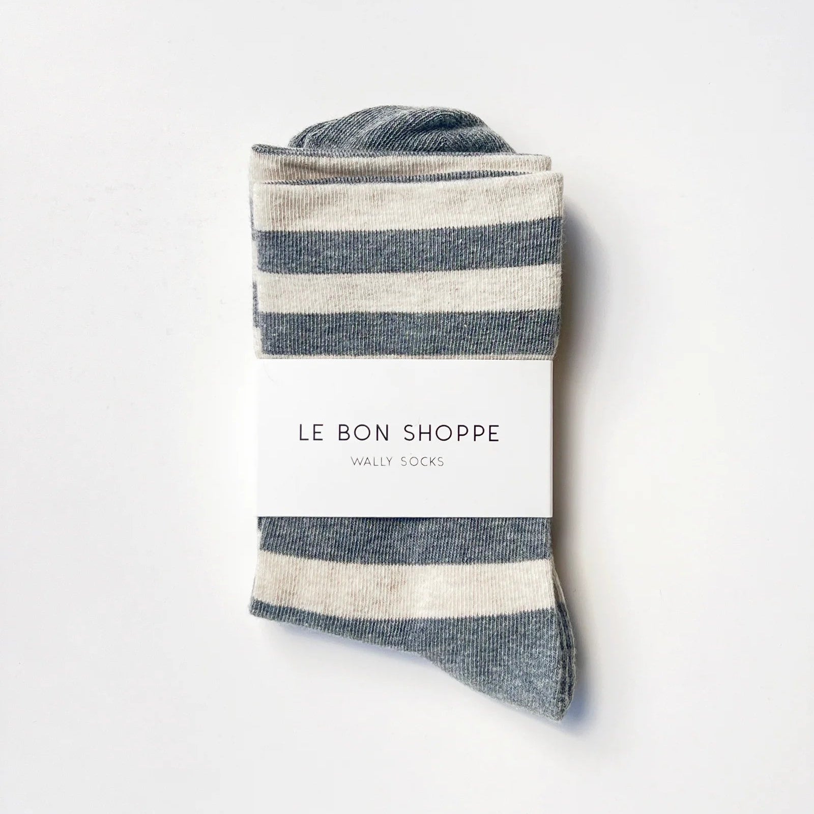 Wide Wally Socks, Grey Stripe