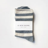 Wide Wally Socks, Grey Stripe