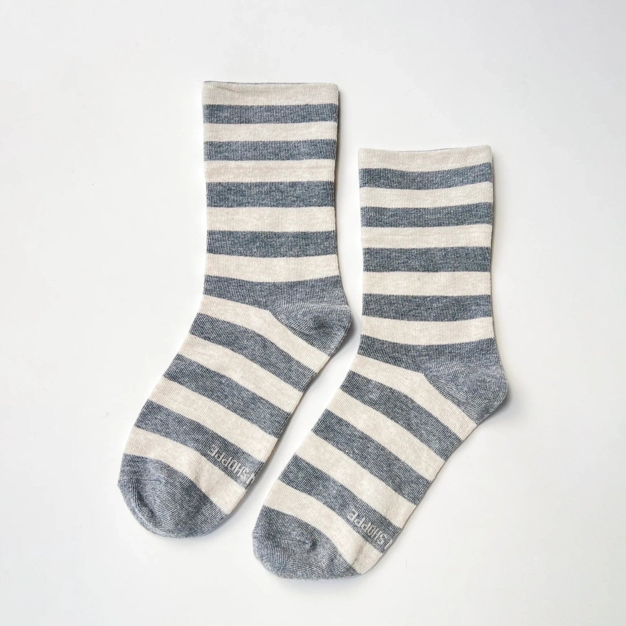 Wide Wally Socks, Grey Stripe