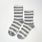 Wide Wally Socks, Grey Stripe