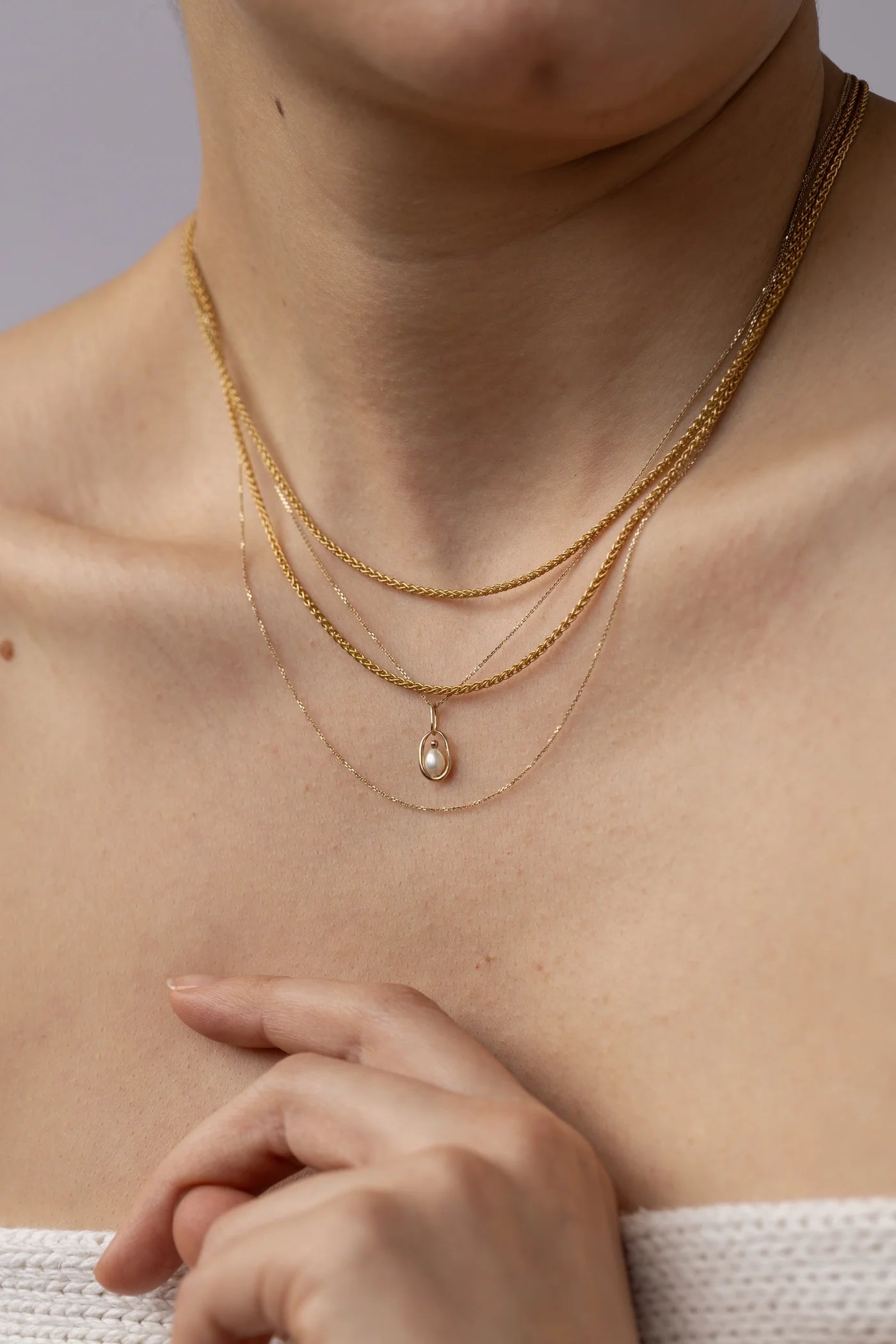 Wwake | Pearl Droplet Necklace