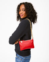 Wallet Clutch with Tabs, Rosa Nappa