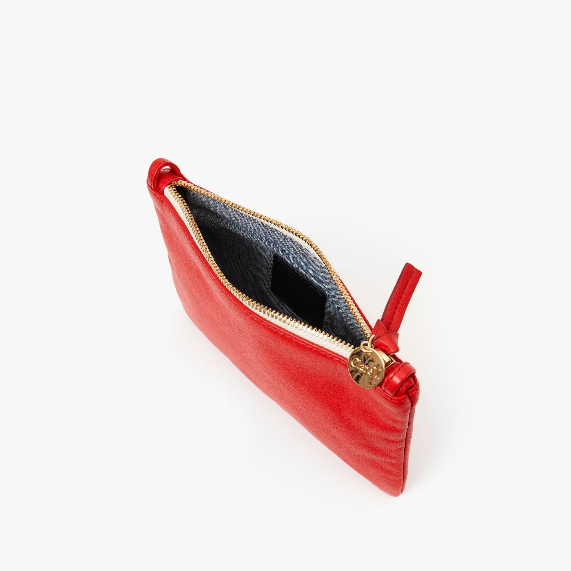Wallet Clutch with Tabs, Rosa Nappa