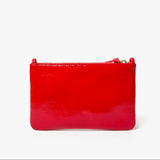 Wallet Clutch with Tabs, Super Red Pucker Patent