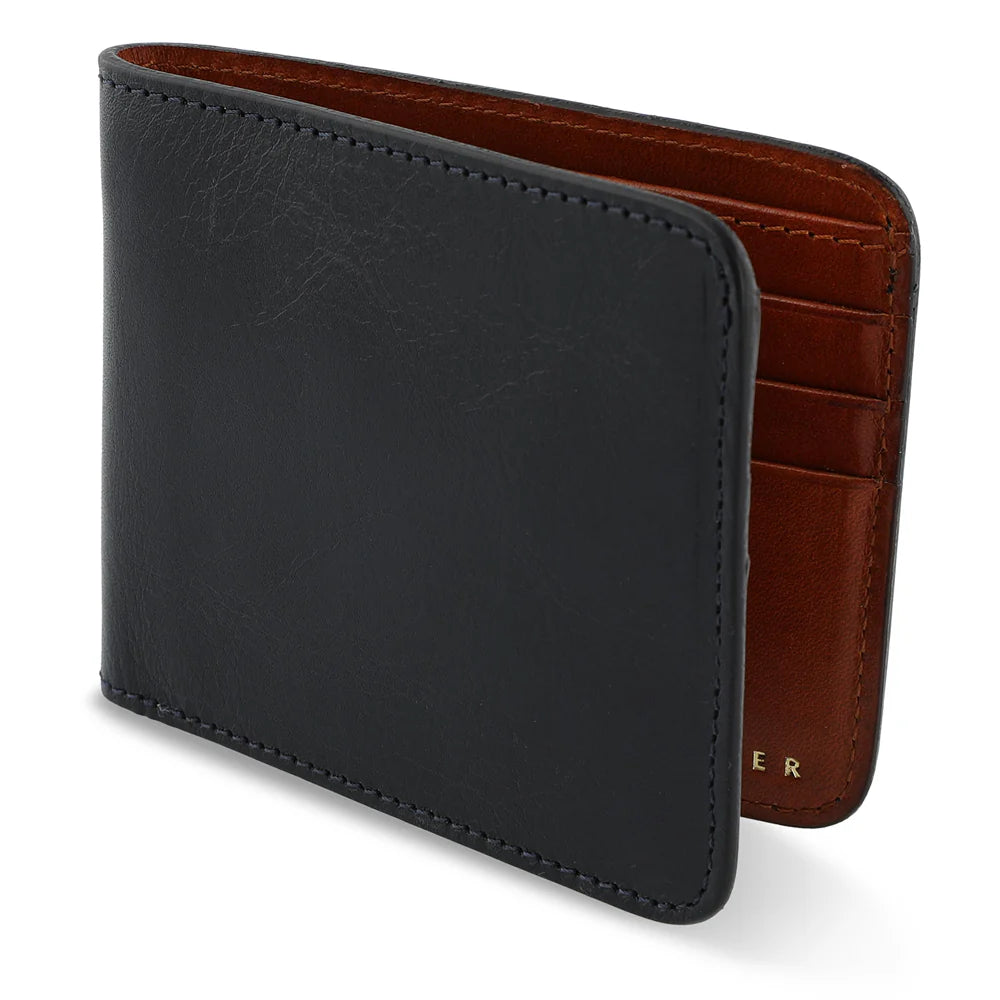 Billfold Wallet, Blue / Cognac