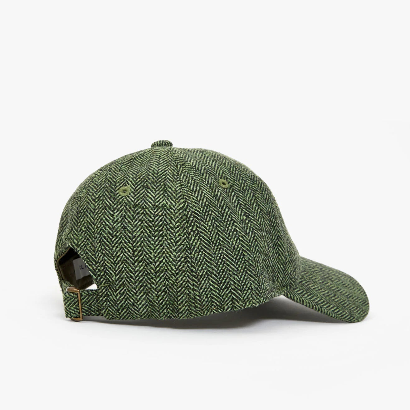 Wool Baseball Hat, Embroidered Petit Ciao, Green/Black