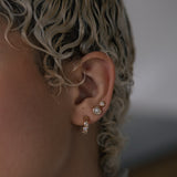 X Old-Cut Diamond Scatter Hoop Earrings
