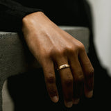 XIX 5mm Gold Reticulated Flat Wedding Band
