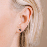 Zoe Chicco | Prong Set Emerald Cut Blue Sapphire Stud Earrings