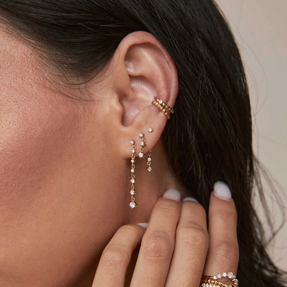 Zoe Chicco | Graduated Prong Set Diamond Drop Earrings