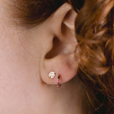Zoe Chicco | Ruby Baguette Huggie Hoop Earrings