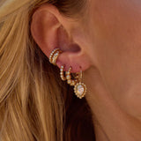 Graduated Bead Huggie Hoop Earrings