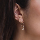 Zoe Chicco | Mixed Prong-Set Diamond J Hook Hoop Earrings