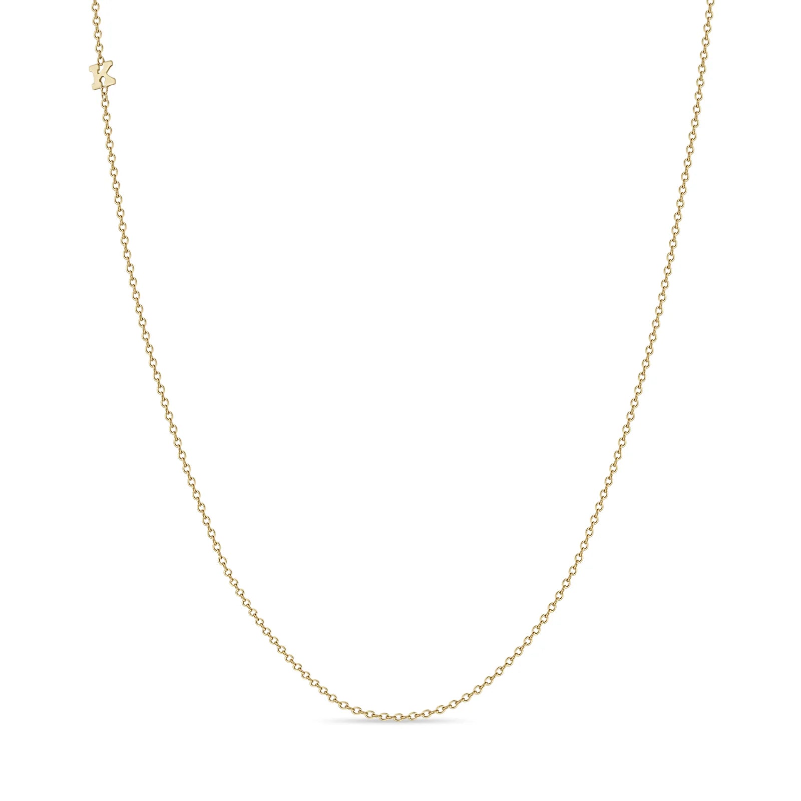 Zoe Chicco | Itty Bitty Off-Center Initial Letter Necklace "K"