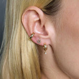 Bezel Diamond Horseshoe Stud Earrings