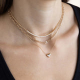 Zoe Chicco | 3-Diamond Open Link Medium Rolo Chain Necklace