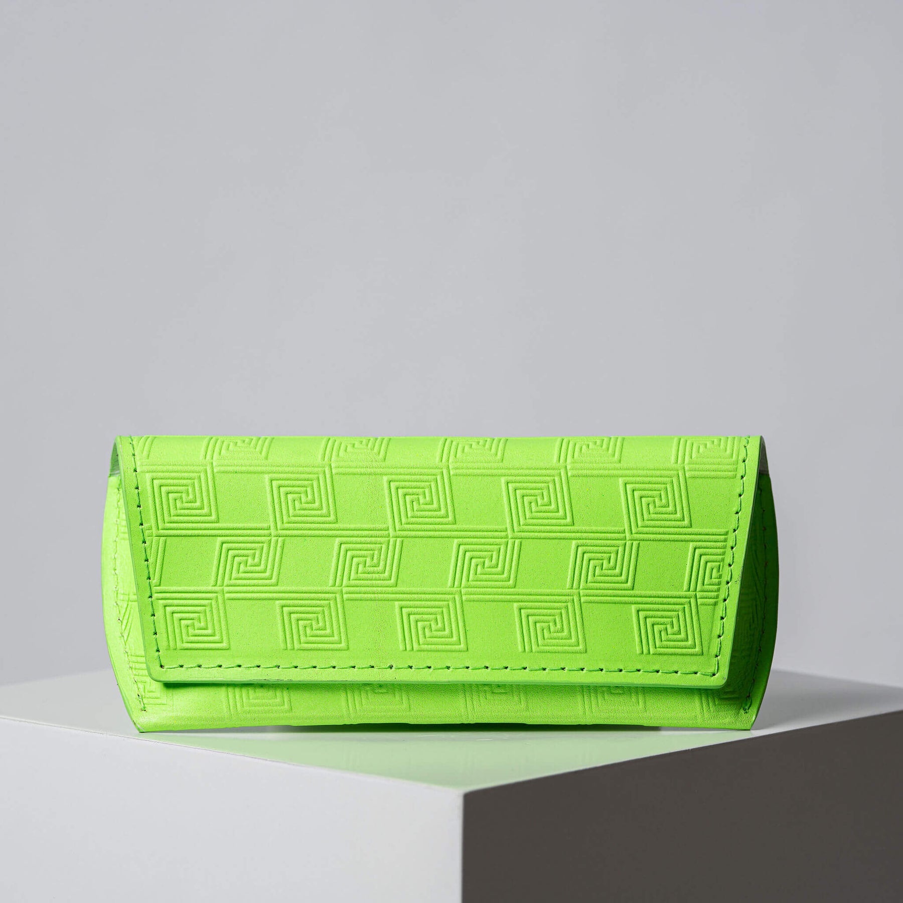 Psycho Check Sunglasses Case, Neon Green