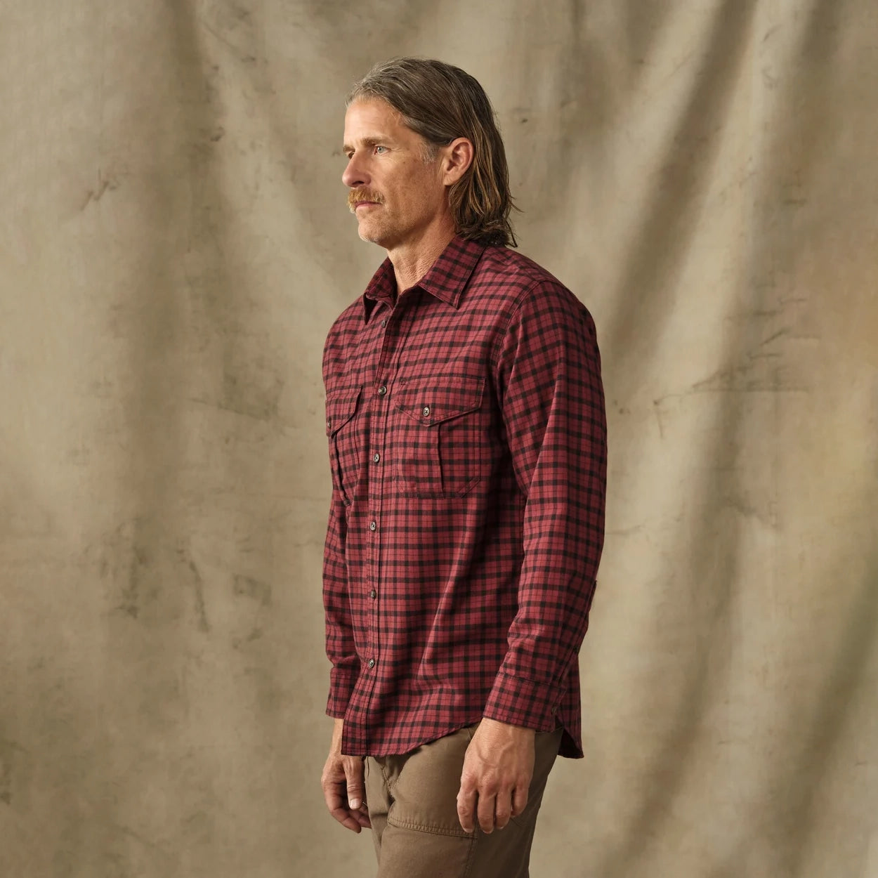Lightweight Alaskan Guide Shirt, Port / Black Plaid