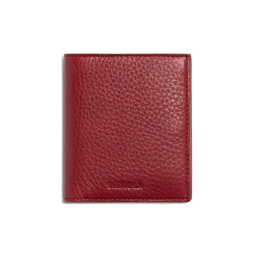 Coin Bifold Leather Wallet, Ruby