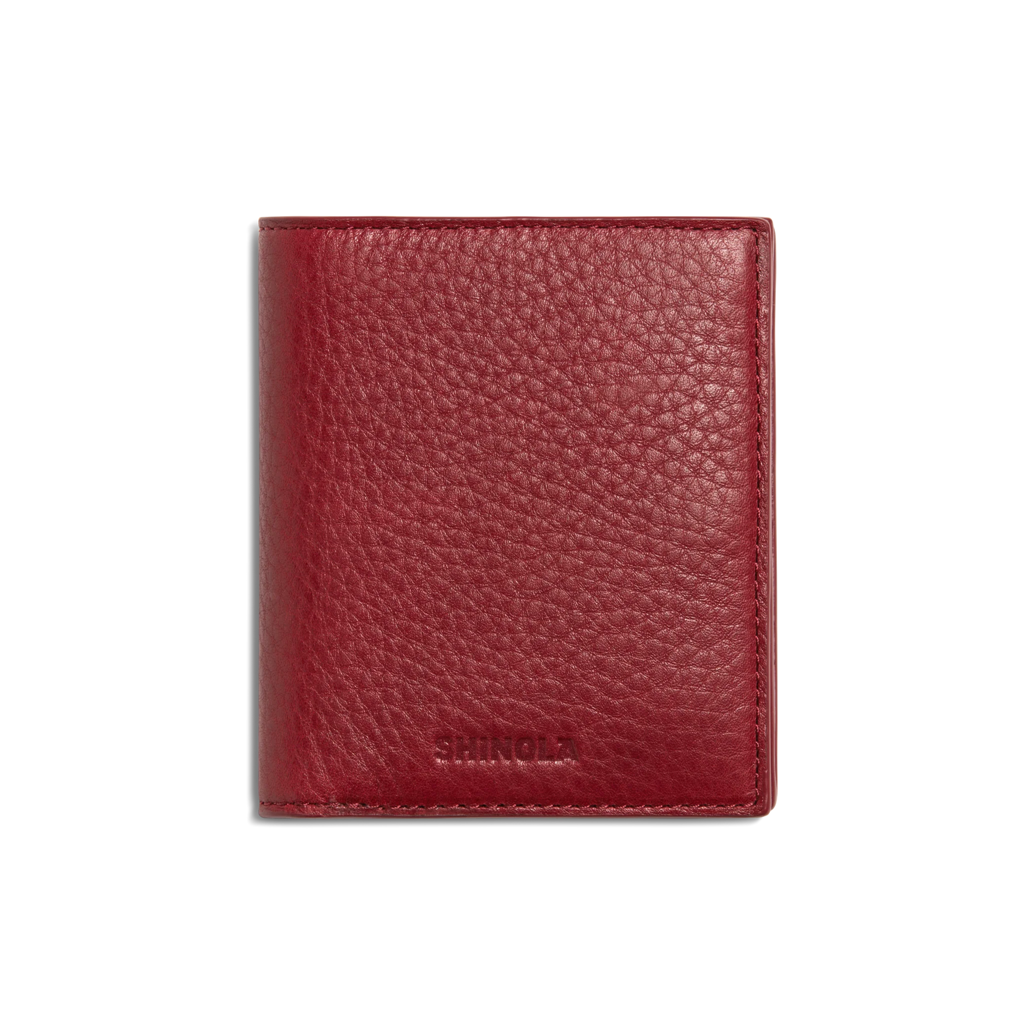 Shinola | Coin Bifold Leather Wallet, Ruby