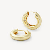 Baby Chunky Hoop Earrings, Gold Plated