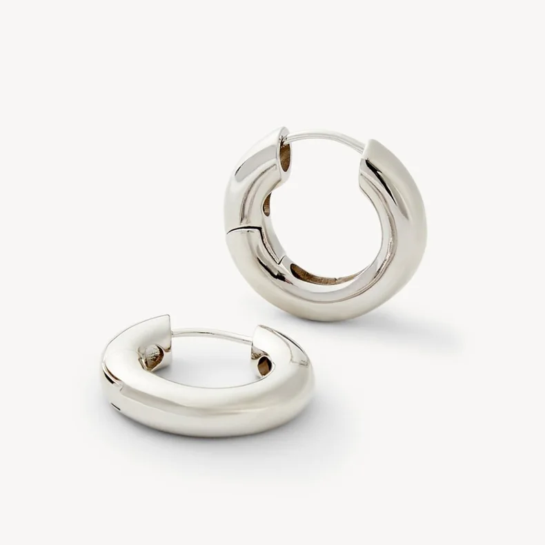 Baby Chunky Hoops, Silver