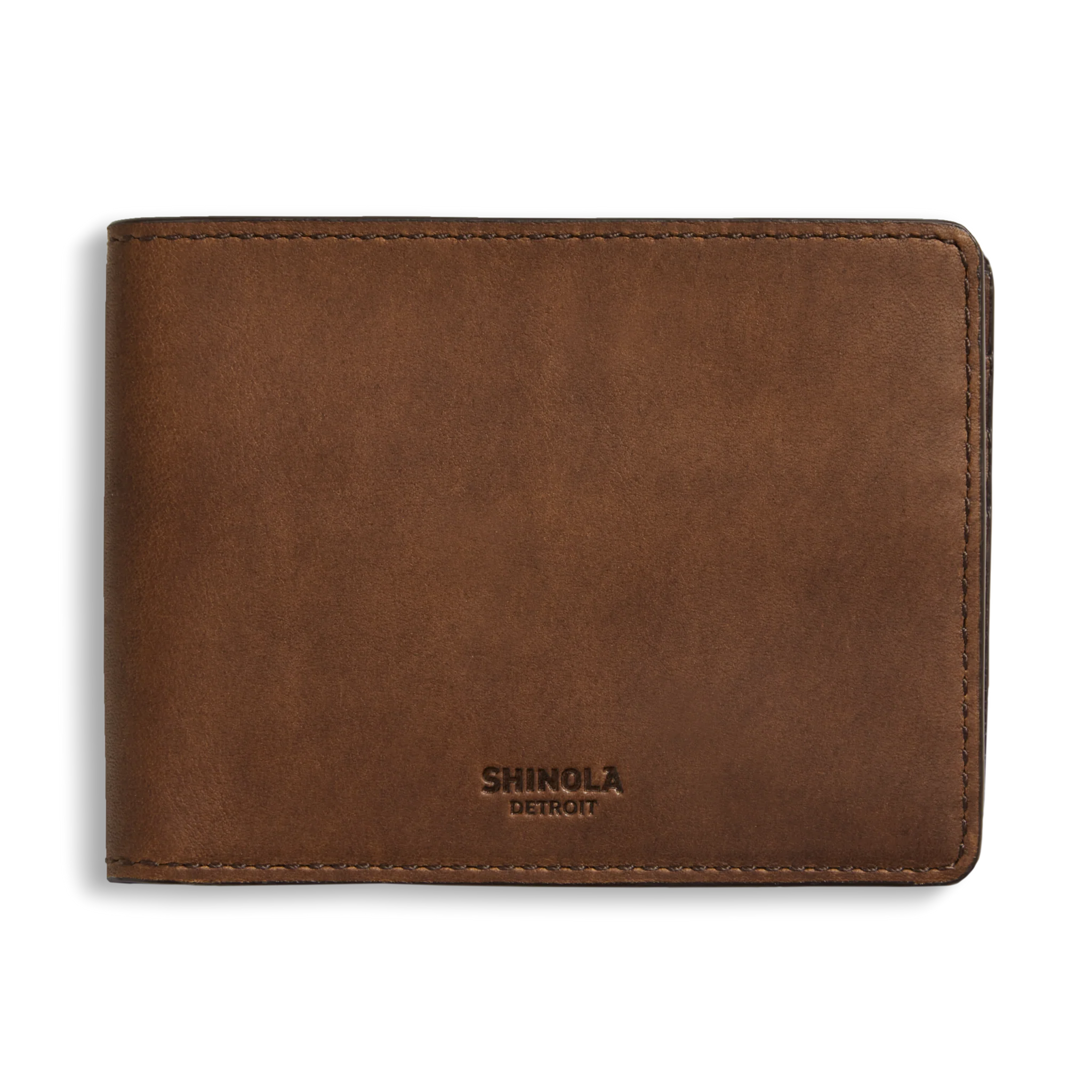 Shinola | Slim Bifold Navigator Wallet, Medium Brown