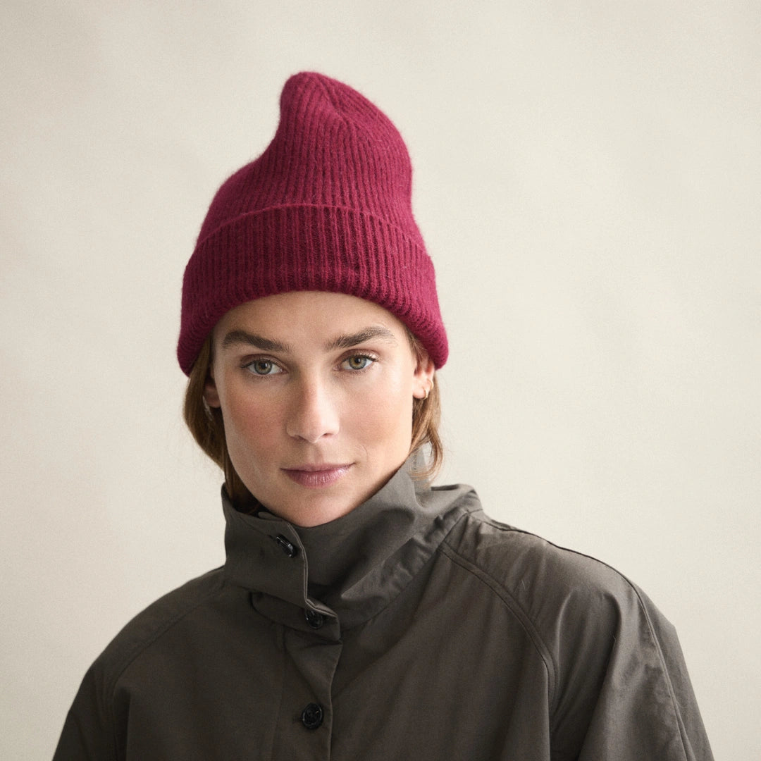 Wool Beanie, Wine