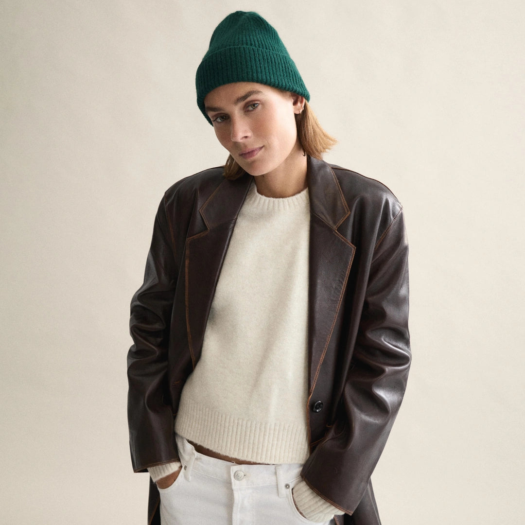 Wool Beanie, Moss